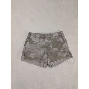 Paige Denim Shorts Camo Print Frayed Hem Casual Gray Size‎ 28